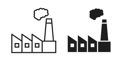 Fototapeta premium Factory icon concept. Silhouette, glyph symbol. Isolated design.