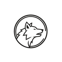 Obraz premium Circular Wolf Head Badge Logo