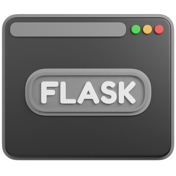 3D render Flask Web Framework Interface Illustration