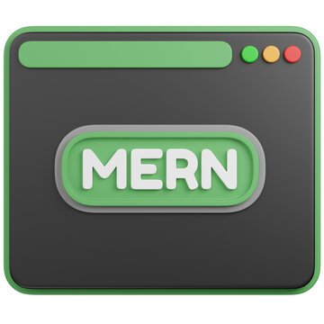 3D render MERN Stack Web Development Illustration