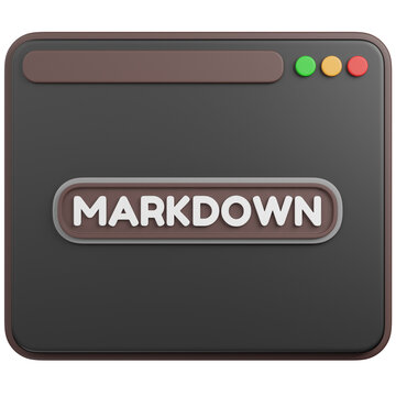 3D render markdown web dev prgramme Browser Window icon