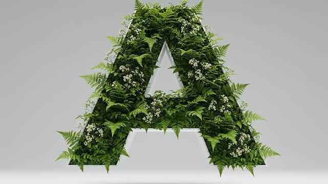 Green Foliage Forming Letter A Symbol.