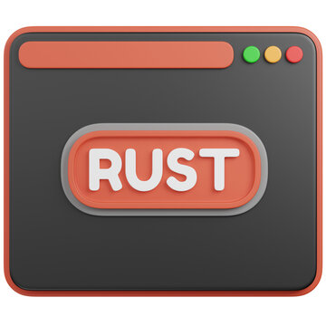 3D render Rust Programming Language  in Browser Window icon
