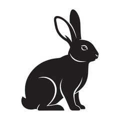 Obraz premium Vector black rabbit icon