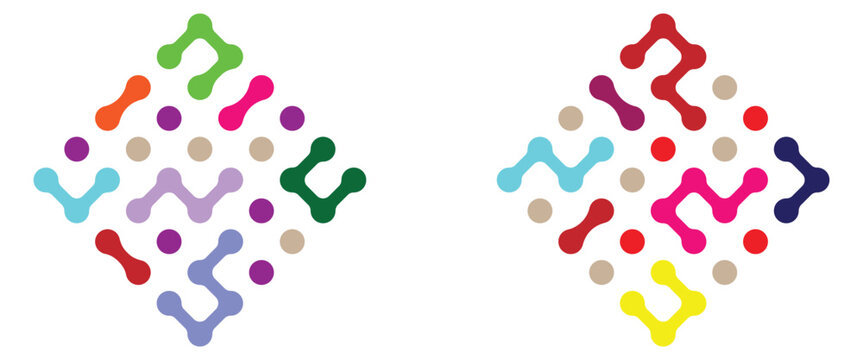 Set of  multi color meta balls isolated on a white background. Modern contemporary geometric shapes and elements.  Modern geometric shapes of liquid connected drops. Vector illustration. EPS 10.