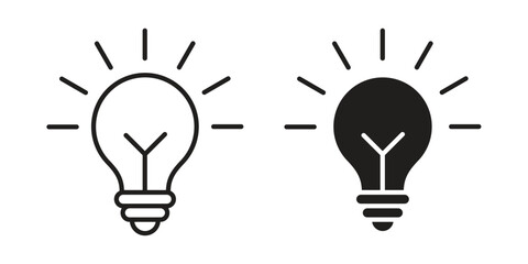 Lightbulb icon concept. Silhouette, glyph symbol. Isolated design.