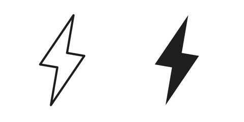 Lightning bolt icon concept. Silhouette, glyph symbol. Isolated design. © Siyan