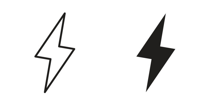 Lightning bolt icon concept. Silhouette, glyph symbol. Isolated design.