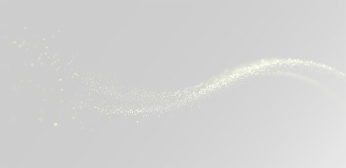 Dust spring magic trail, golden pollen particles and realistic glowing floral wave on white, overlay dust light png © Alehandro