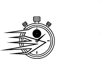 Fototapeta premium Abstract stopwatch with speed lines, representing time passing quickly