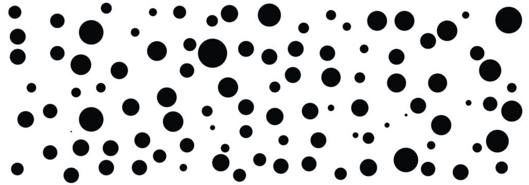 Black polka dot seamless pattern with white dots repeating geometric background for festive design. Halftone minimalist abstract wall in diagonal lines. Vector eps 10.