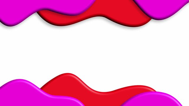 Pink Magenta Red White Wavy Cloud Abstract Loop Animation Background