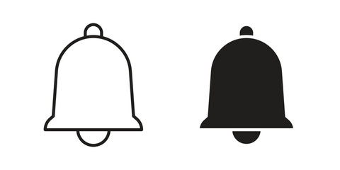 Notification icon concept. Silhouette, glyph symbol. Isolated design.