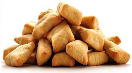 Fototapeta premium A visually appealing stack of freshly baked biscuits, perfect for food-related projects, culinary websites, or snack branding campaigns, Ideal for ads, menus, and social media promotions,