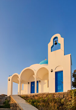 Prophet Elias Church at sunset, Nikia Village, Nisyros Island, Dodecanese, Greece