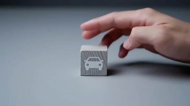 Hand Stamping Document with Car Icon Approval.