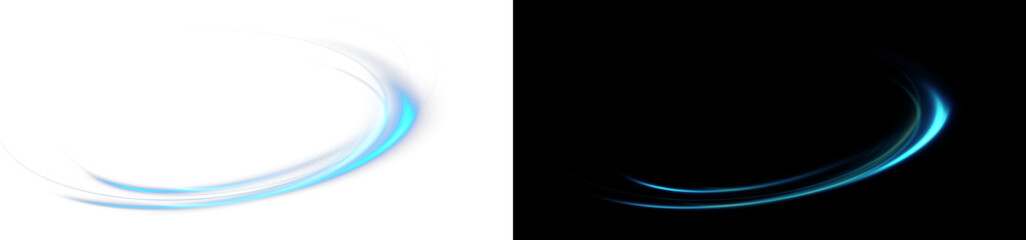 Blue Neon Portal Spiral Overlay with Glowing Futuristic Light Ring