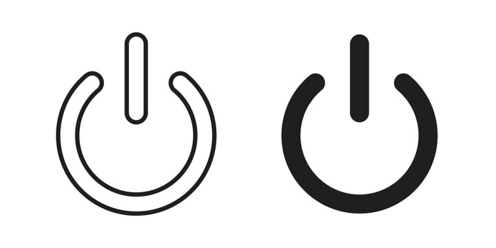 Power button icon concept. Silhouette, glyph symbol. Isolated design.