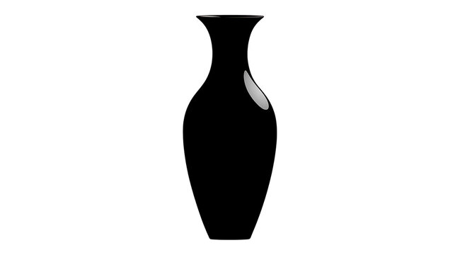 A sleek black vase on display. Its elegant curves and polished surface evoke a sense of refinement and artistry
