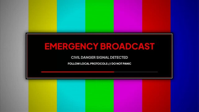 Ultra High Resolution Emergency Broadcast System Warning Interface World War III Digital Security Alert Screen Simulation 4K