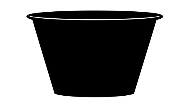 A simple and minimalist black cup or container on a blank background