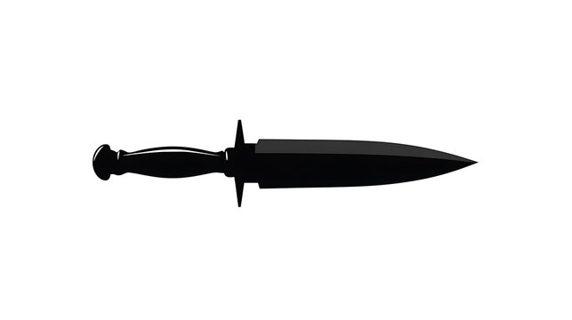 A sleek black dagger with a sharp blade, exuding an air of mystique and danger. The symmetrical design and polished surface create a captivating visual contrast