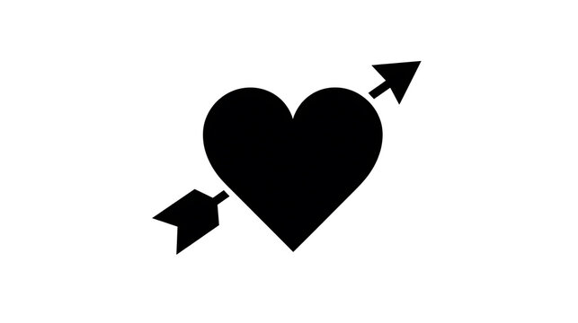 An arrow piercing a heart, symbolizing love and affection. The design is simple, yet evocative