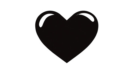 Fototapeta premium A single black heart on a neutral background. The heart is solid and shiny