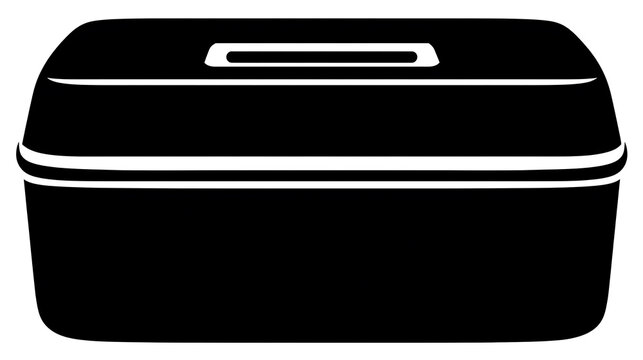 A black breadbox against a minimalist backdrop, perfect for kitchen decor or product presentations