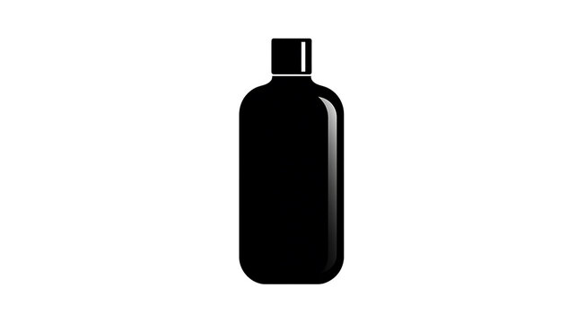 A sleek, minimalist illustration of a black bottle, ideal for showcasing product design or branding concepts. The bottle's simplicity conveys elegance and versatility