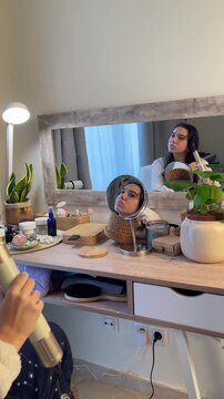 Hair Care Routine with Electric Hair Styler