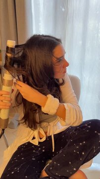 Hair Care Routine with Electric Hair Styler