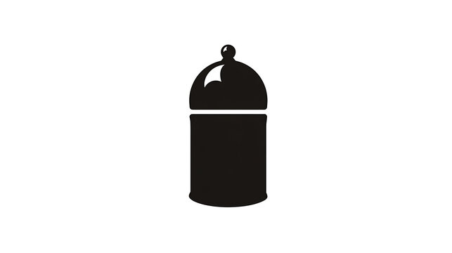A minimalist drawing of a bottle with a cap