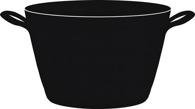 A simple illustration of a black cooking pot