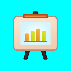 Obraz premium Presentation Board Bar Chart Icon Vector Illustration