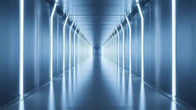 Long corridor with glowing lights