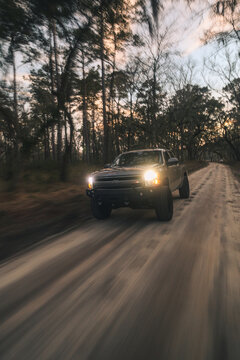 Chevrolet Silverado truck driving down a dirt road in Beaufort, South Carolina, March 1, 2026