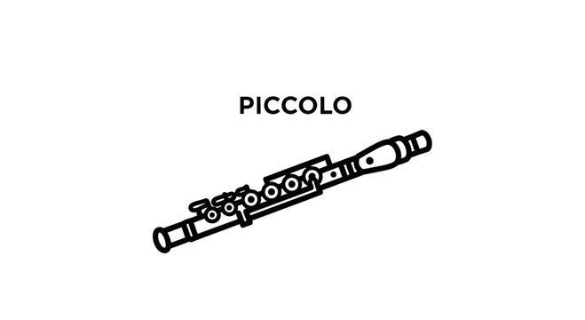 Piccolo Musical Instrument Illustration.