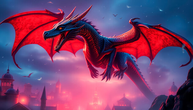 Incredibly beautiful and wonderful dragon from the book by Robin Hobb in the fairytale city of Kelsingra