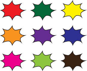 Fototapeta premium Empty colorful starburst balloons
