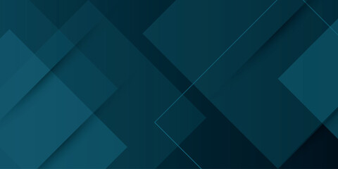 Modern technology abstract background with overlapping glowing geometric layers. Minimalist design with square shapes and elegant shadow stroke effects. Vector illustration.