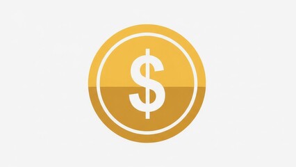 Fototapeta premium Golden Coin with Dollar Sign Symbol.