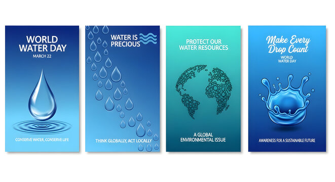 World water day campaign posters with different slogans