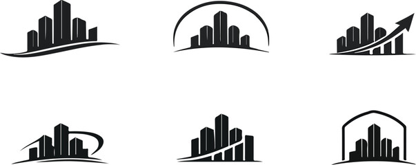 Obraz premium set of vector silhouettes of buildings