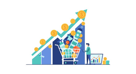 Fototapeta premium E-commerce Growth & Online Shopping Success with Digital Analytics