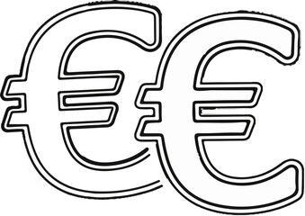 Obraz premium Double euro currency symbol outline