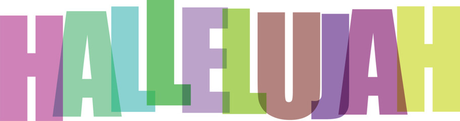 Naklejka premium Hallelujah Word Mosaic in Multicolor white background