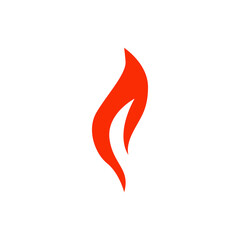 Minimalist Red Flame Flare Logo Icon