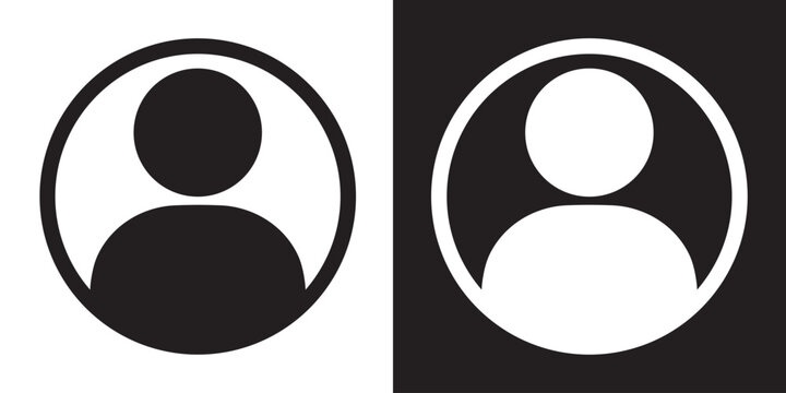 Minimalist user profile icon set within a rounded square frame. Clean black and white vector design perfect for mobile app UI, member login buttons, and account settings interfaces.