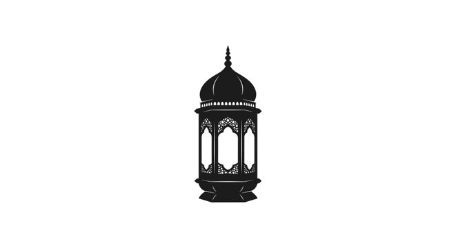 Islamic Lantern with Ornate Metalwork Design.